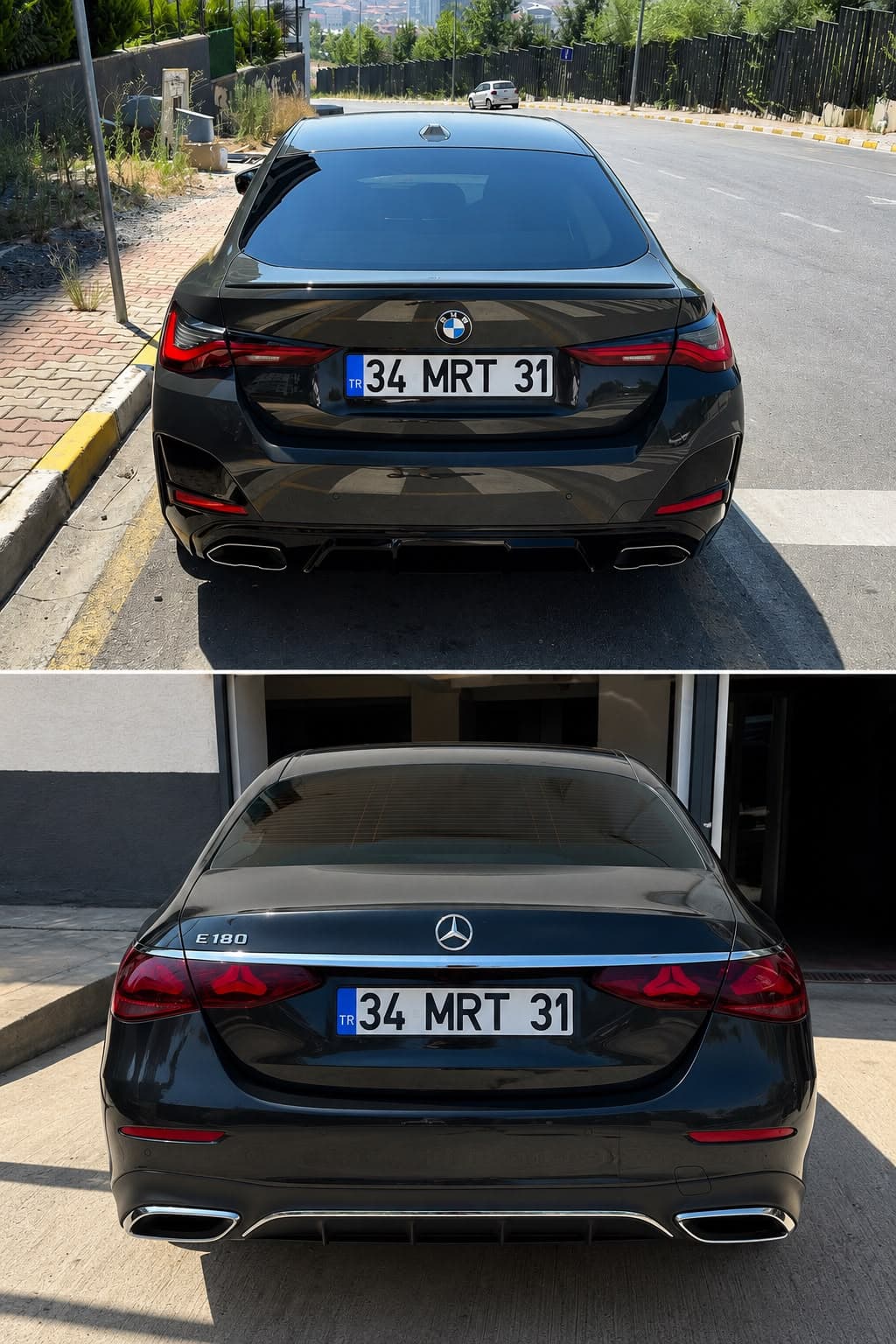 34 MRT 31 özel plakasının BMW ve Mercedes araçlarda nakil örneği