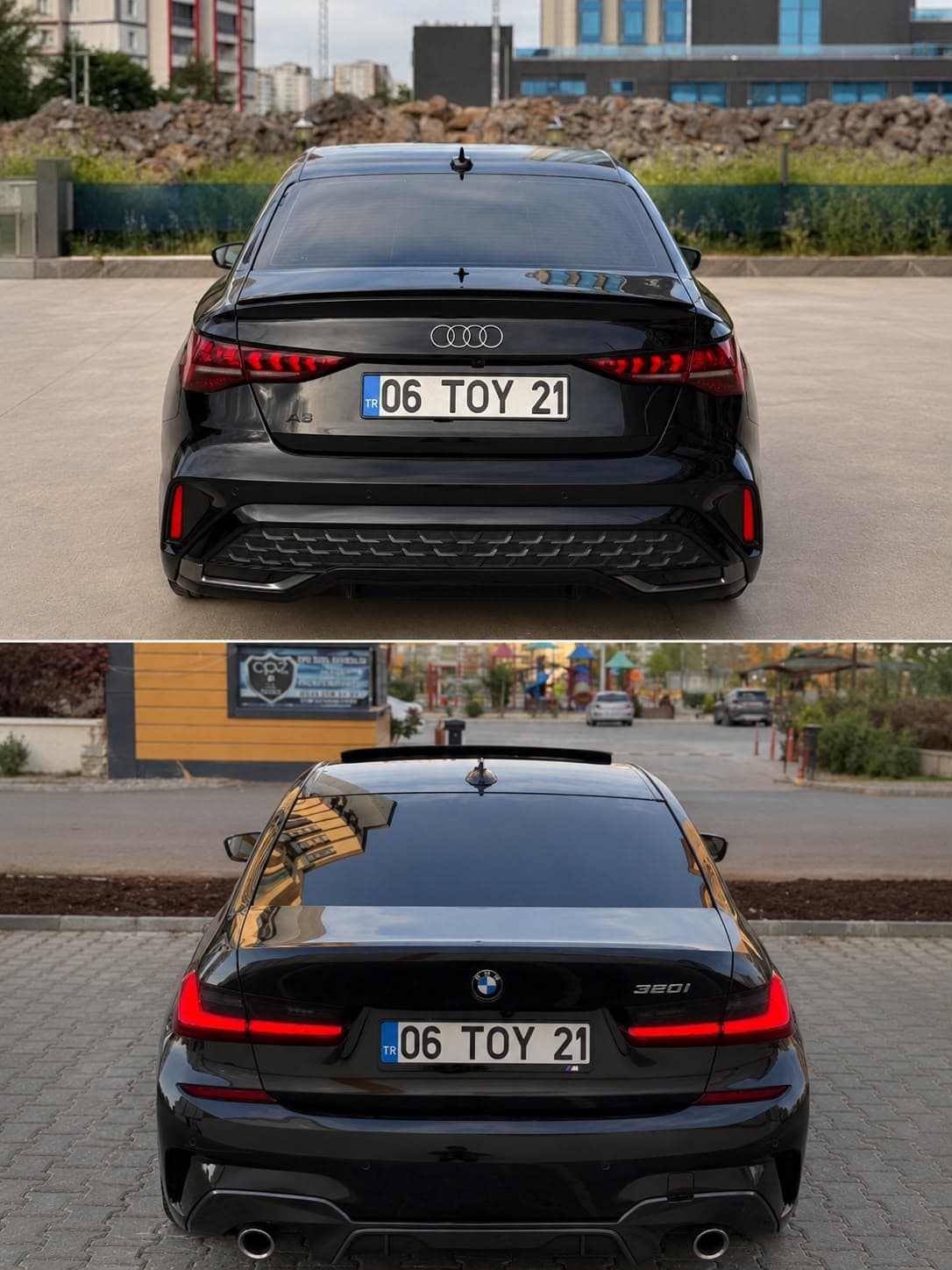 06 TOY 21 özel plakasının Audi ve BMW araçlarda nakil örneği